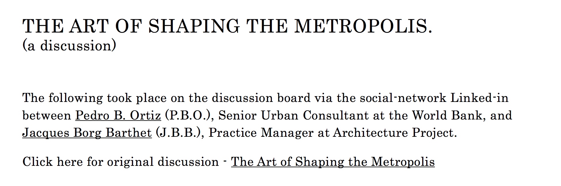 Pedro B. Ortiz Metro-Matrix Metropolitan Interview Article Magazine India