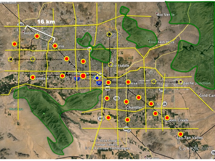 Phoenix Metro Matrix TOD American urban nightmare metropolitan high density