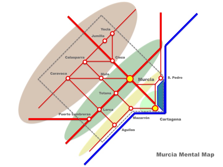 Murcia Urban Acupuncture Mental Map Strategic Regional Plan Metro matrix