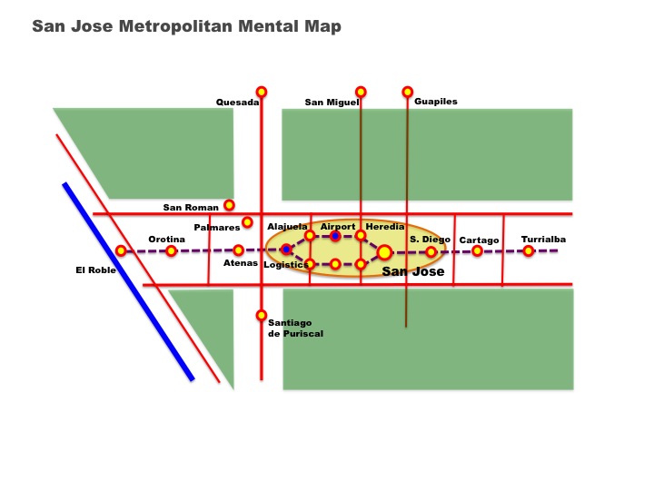 San Jose Costa Rica metropolitan structure mental map urban strategy