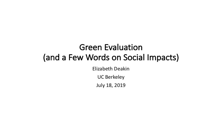 0401 Elizabeth Deakin Green Evaluation