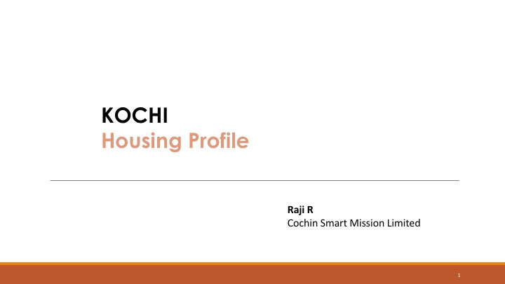 Kochi Metropolitan Structural Strategic Plan Housing Raji R.