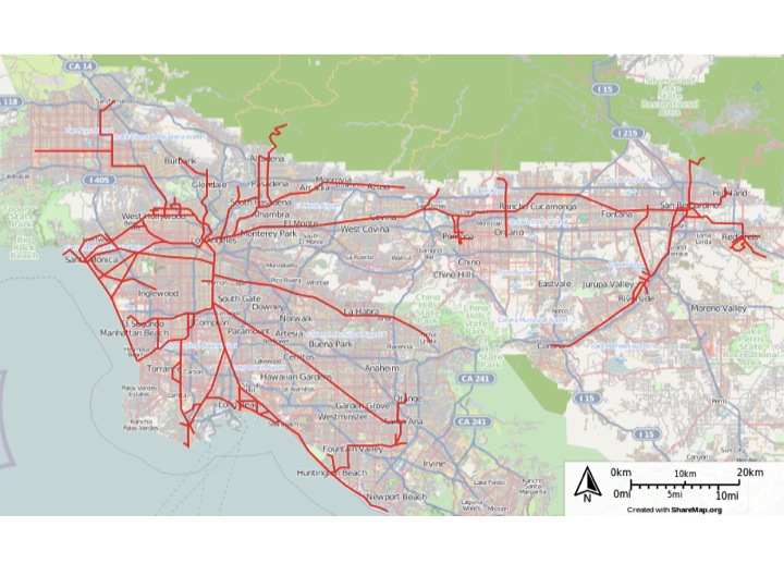 Los Angeles Metro Matrix Metropolitan rail tracks assets